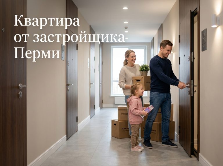 Новостройки Перми у реки Кама
